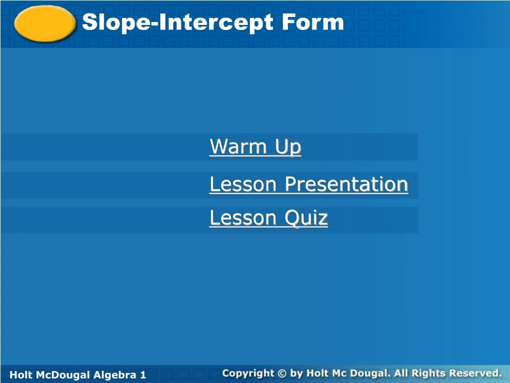 slope intercept form n.