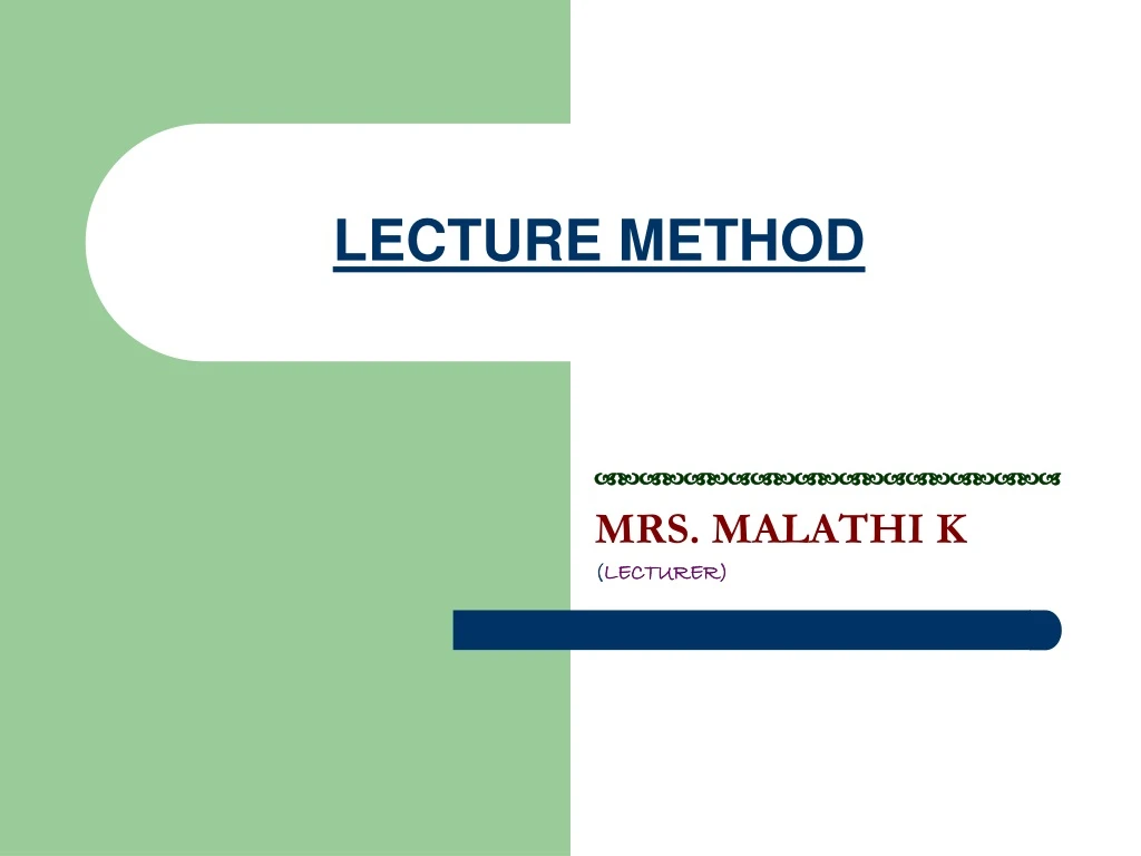 lecture method n.