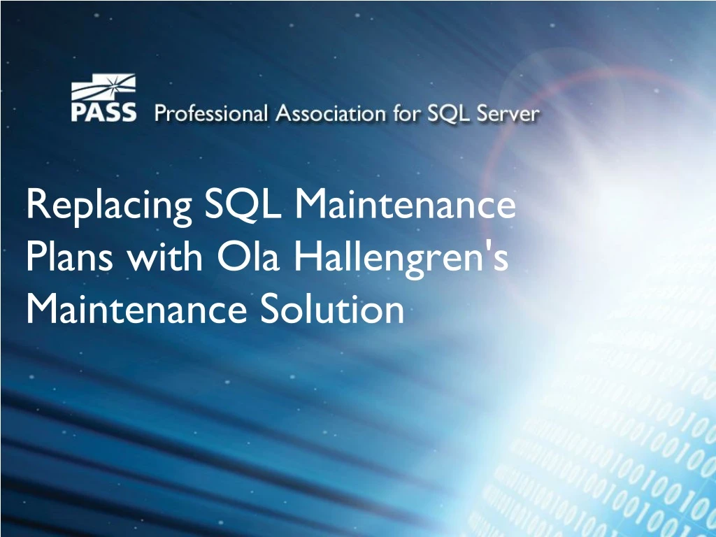 replacing sql maintenance plans with ola hallengren s maintenance solution n.