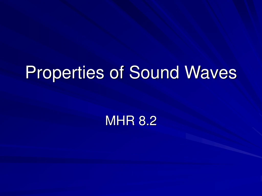 properties of sound waves n.