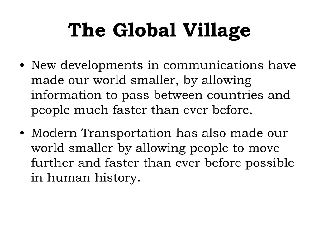 PPT The Global Village PowerPoint Presentation, free download ID