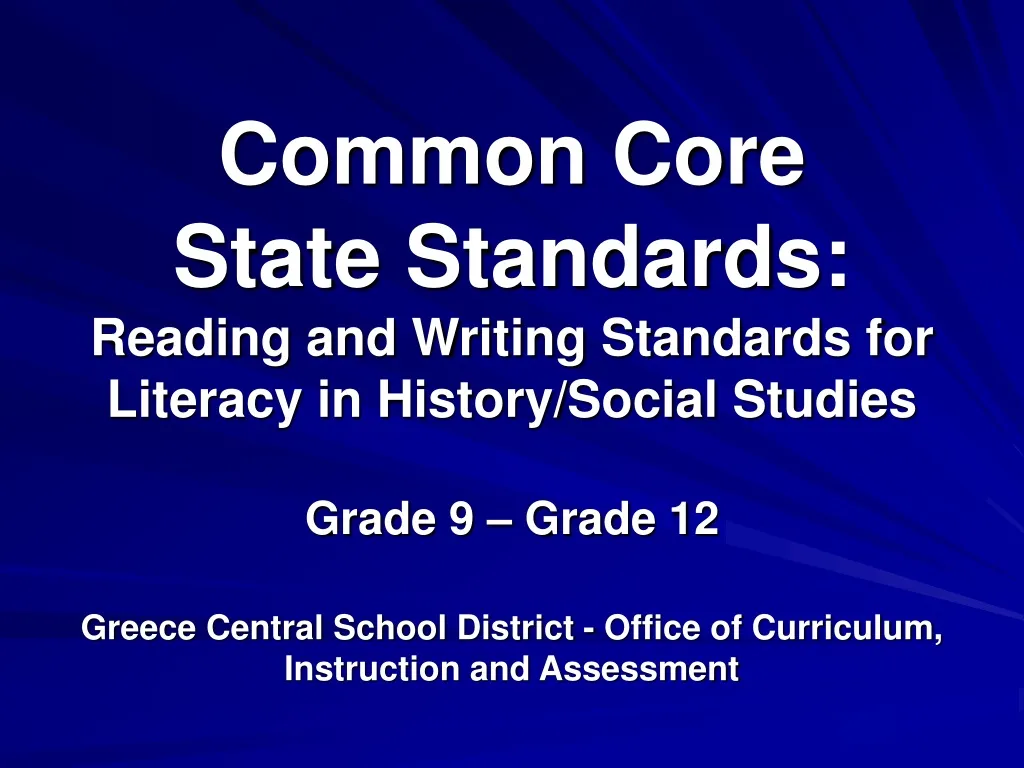common core state standards reading and writing n.