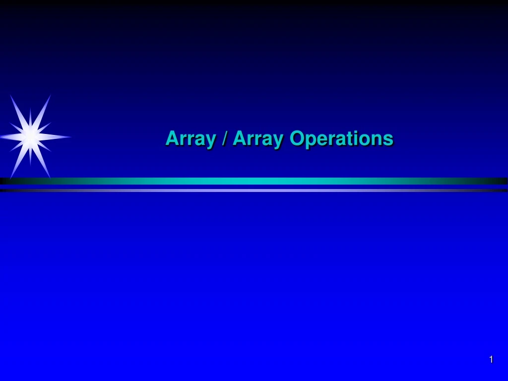 array array operations n.