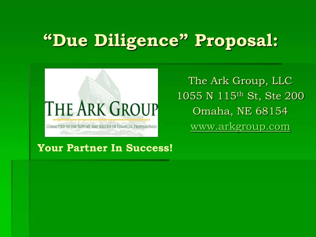 due diligence proposal n.