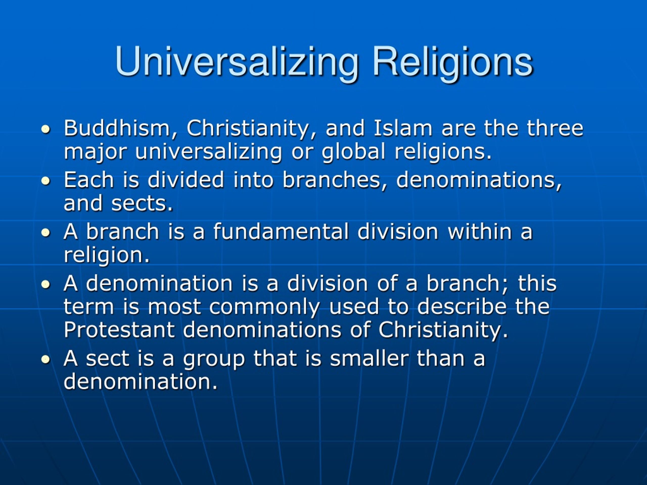 PPT - Distribution Of Universalizing Religions PowerPoint Presentation ...