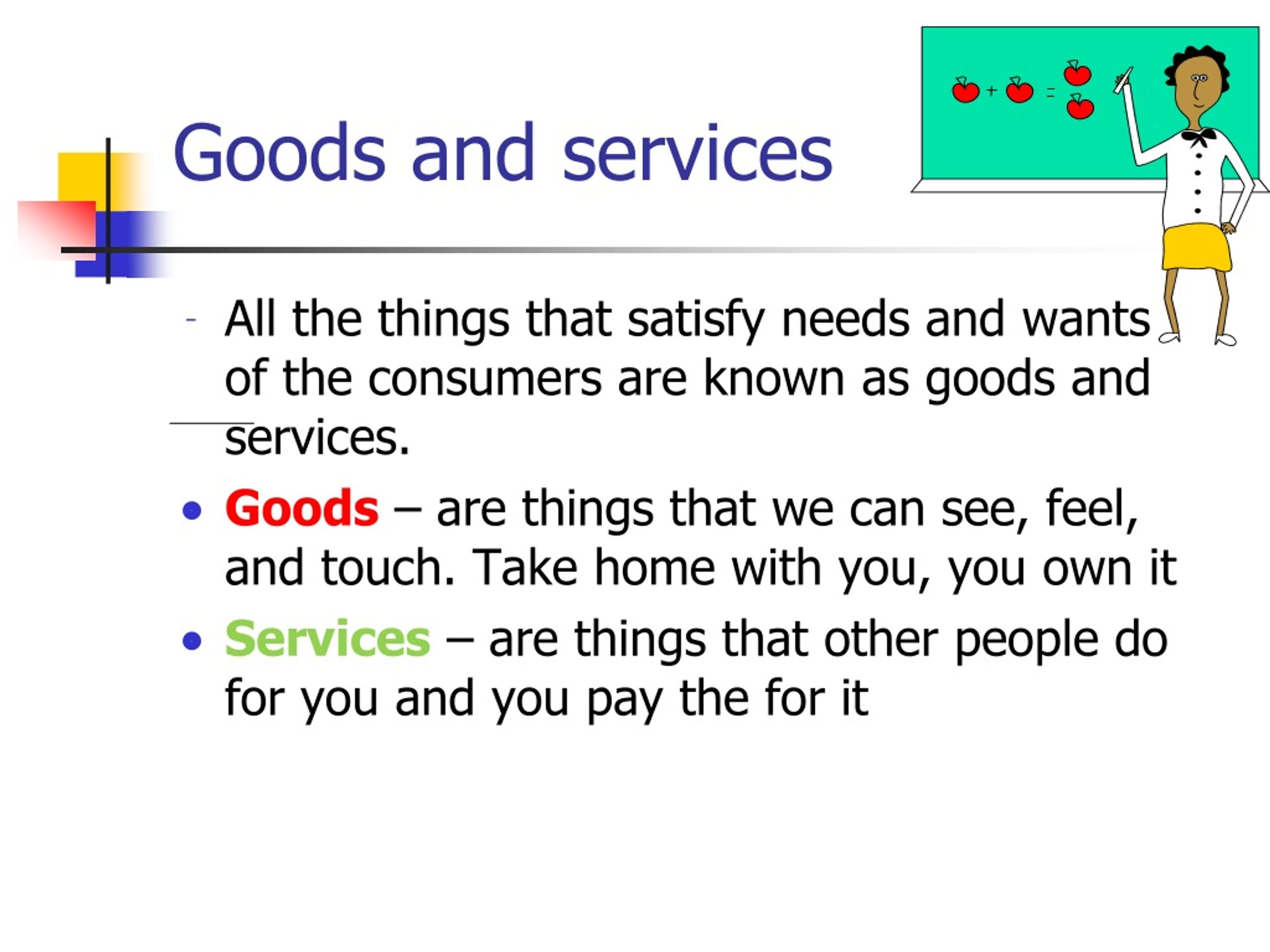 essay about goods and services