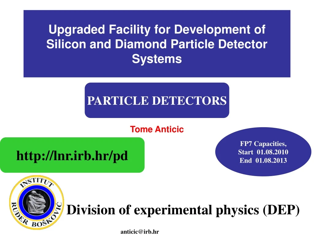upgraded facility for development of silicon and diamond particle detector systems n.