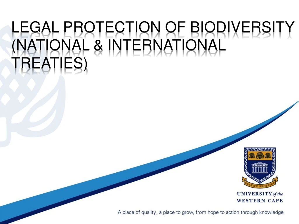 PPT - Legal Protection Of Biodiversity (national & International ...