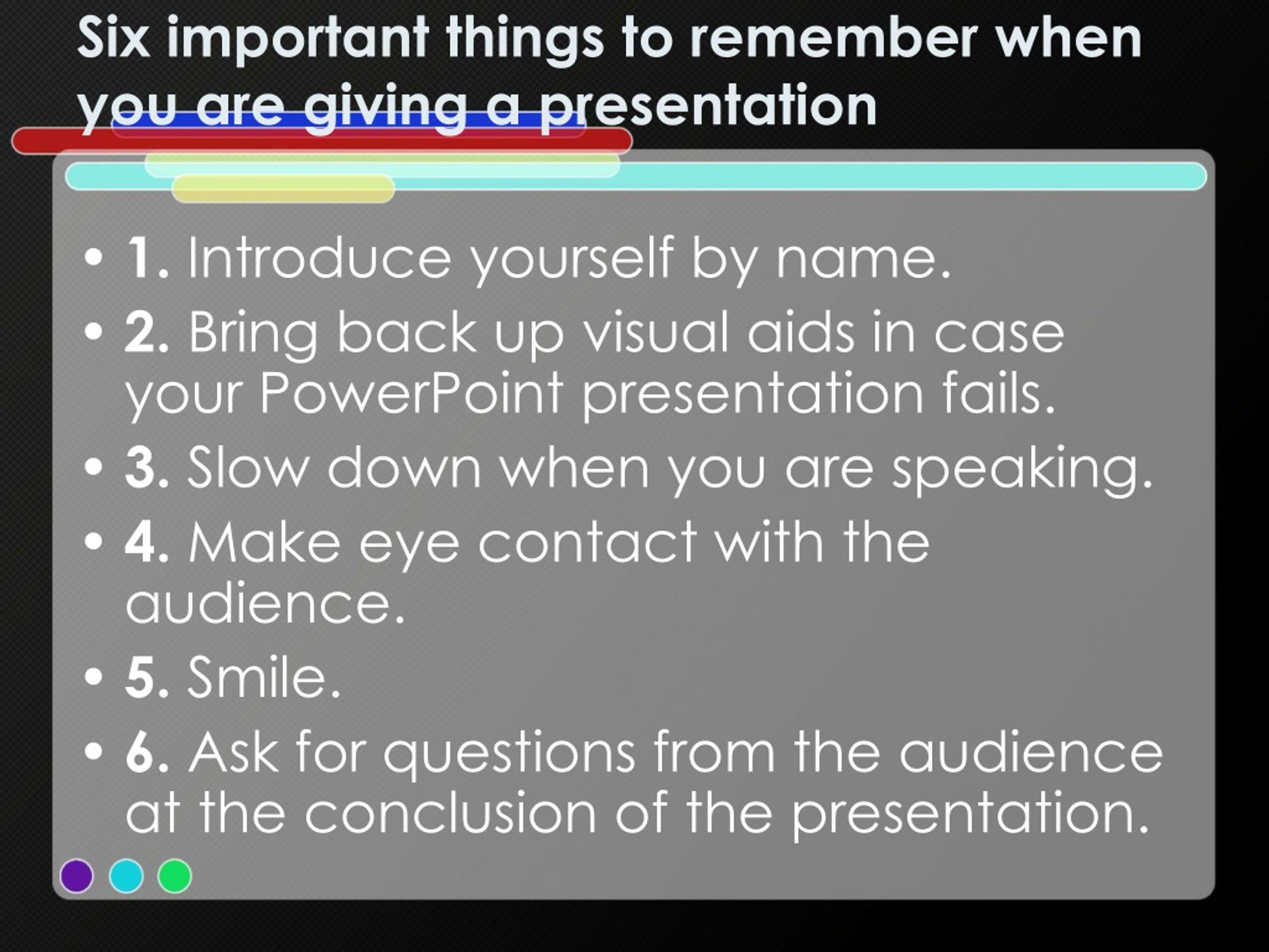important things to remember when giving a presentation