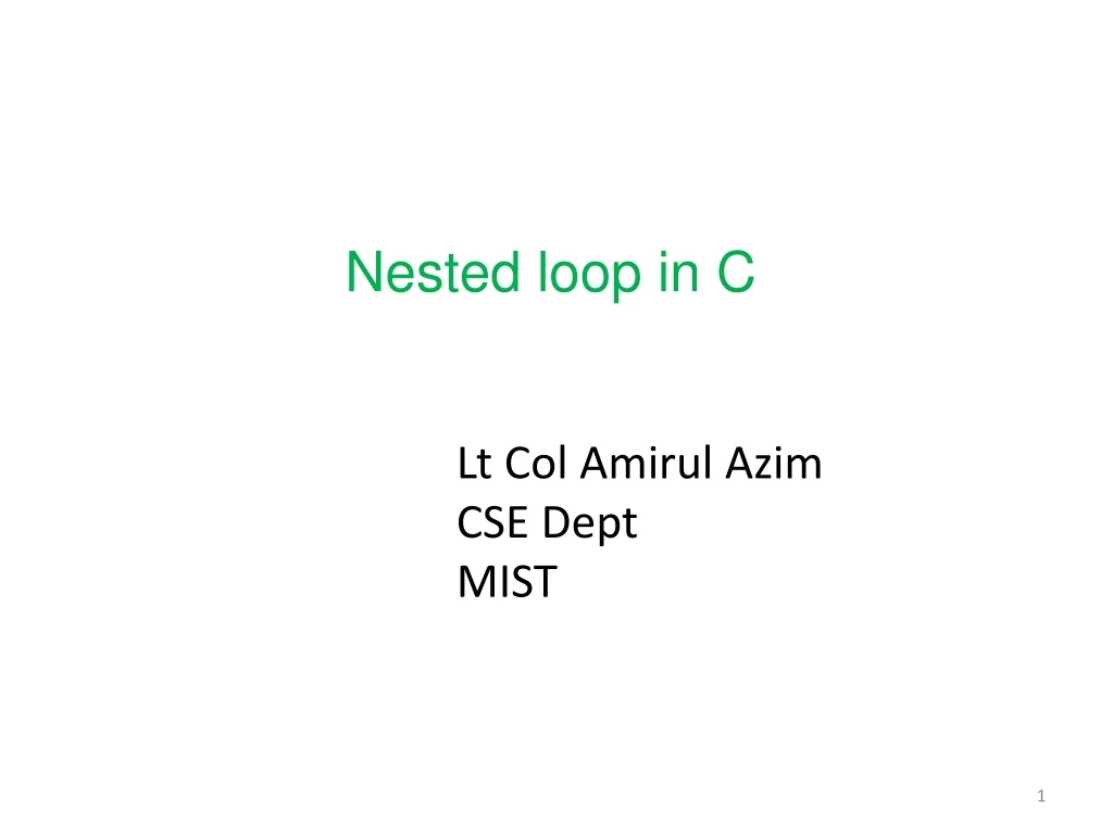 PPT - Nested Loop PowerPoint Presentation, free download - ID:8721121