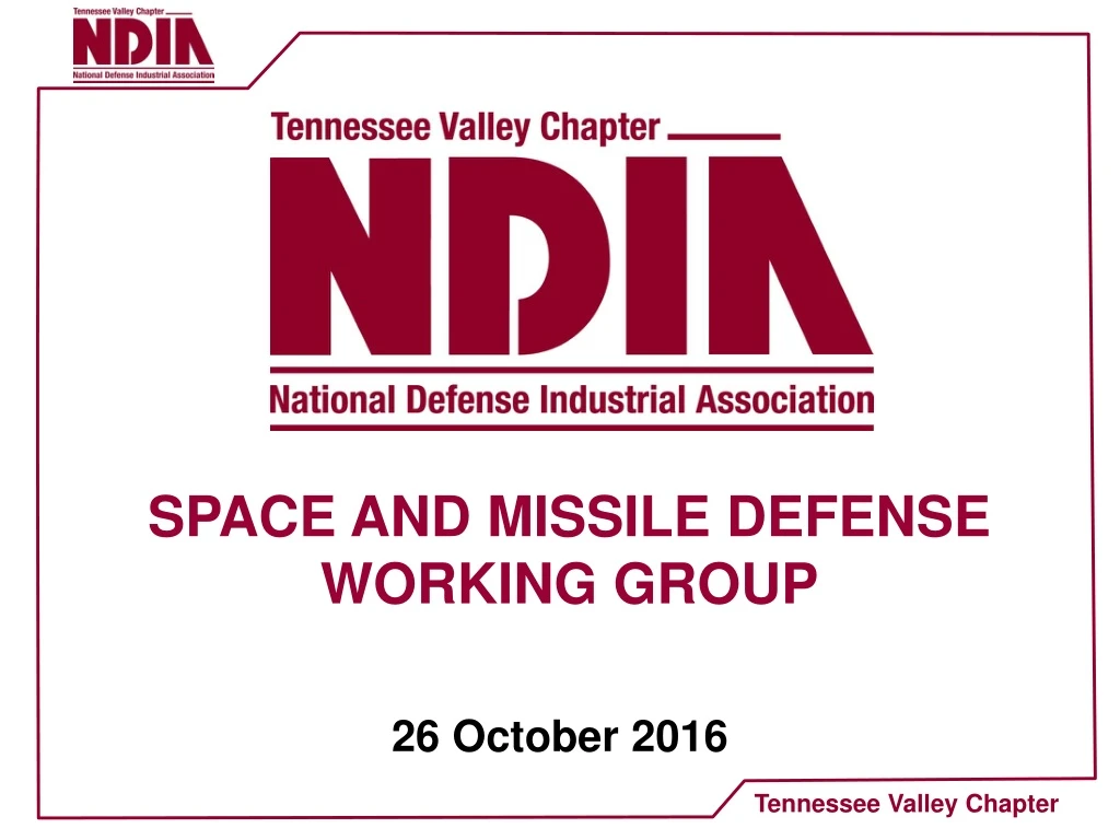 space and missile defense working group n.