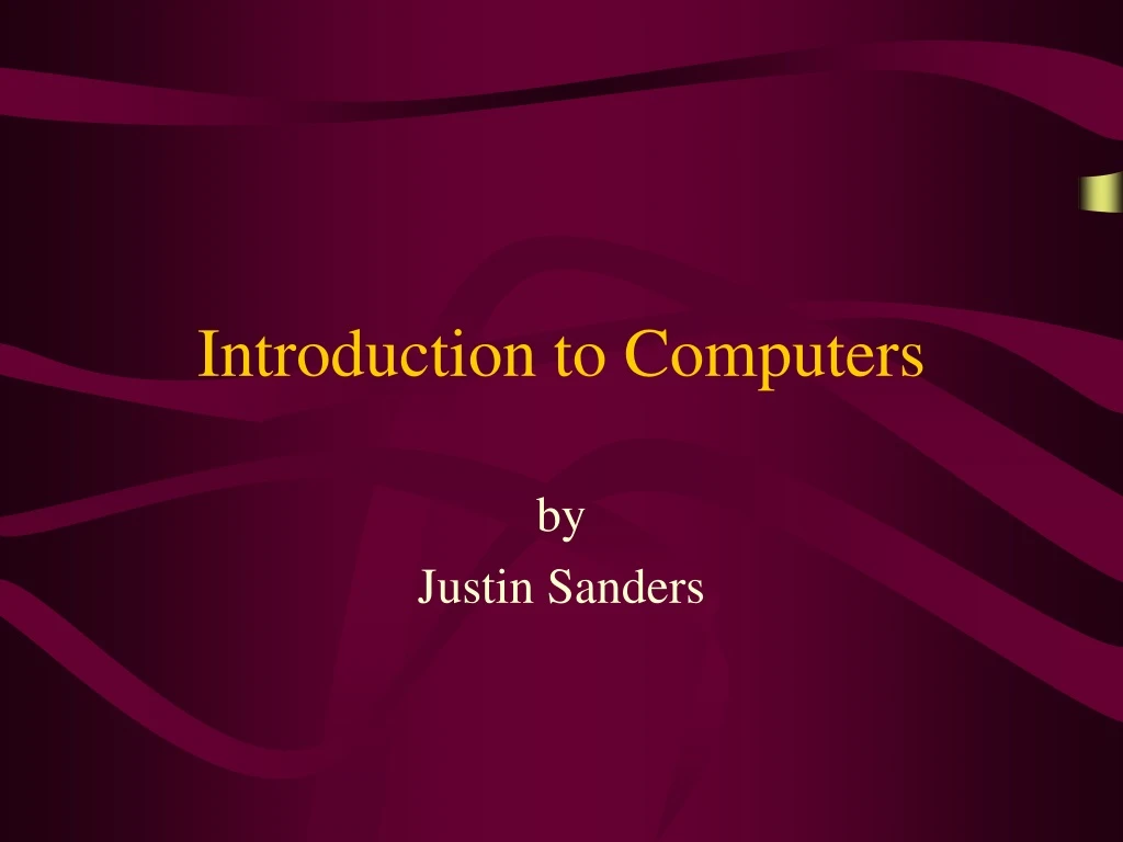 powerpoint presentation introduction to computers