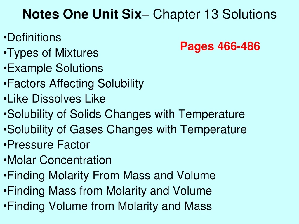 notes one unit six chapter 13 solutions n.