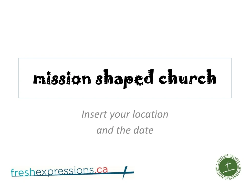 mission shaped church n.