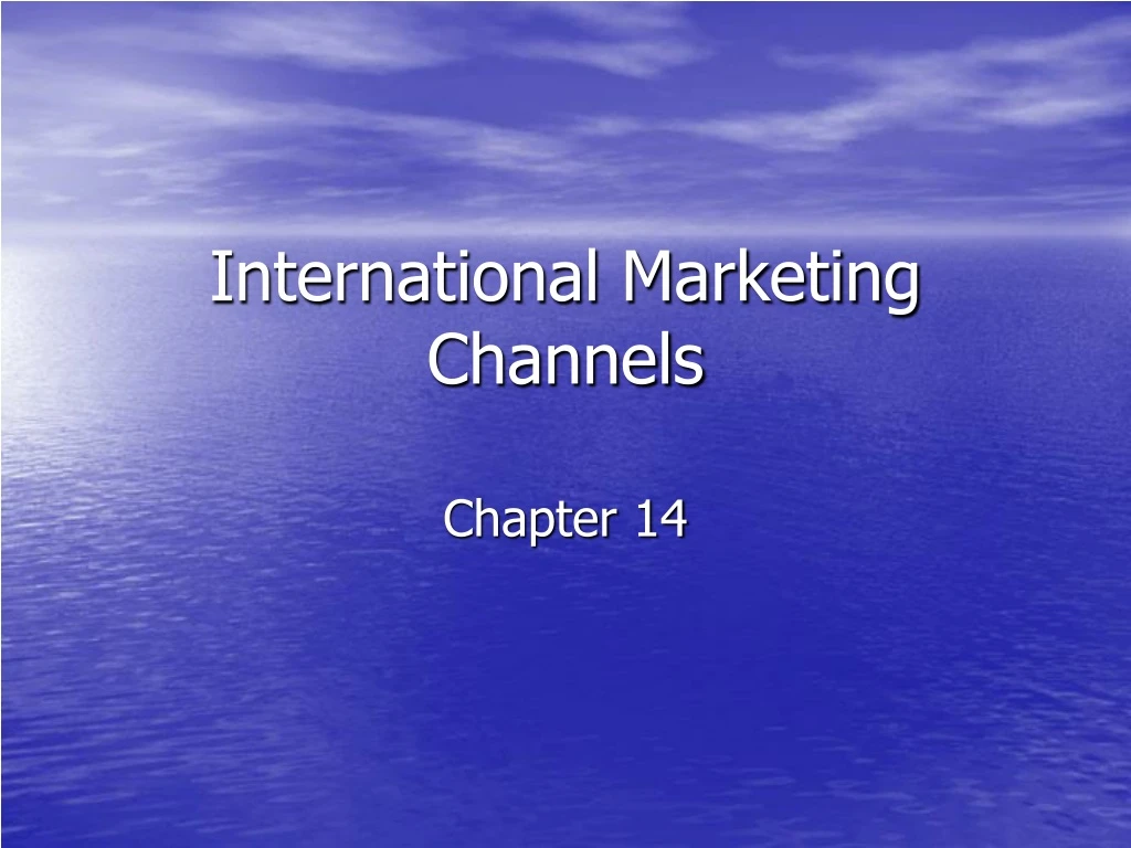 international marketing channels n.