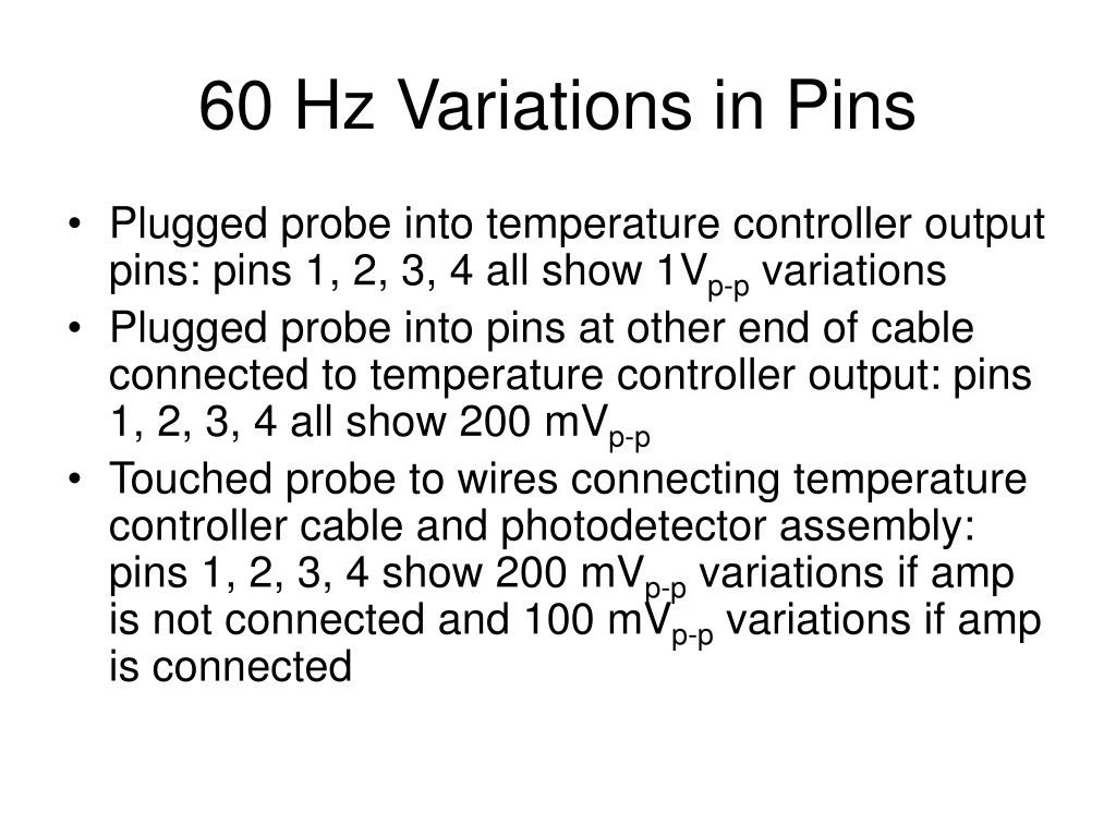 60 hz variations in pins n.