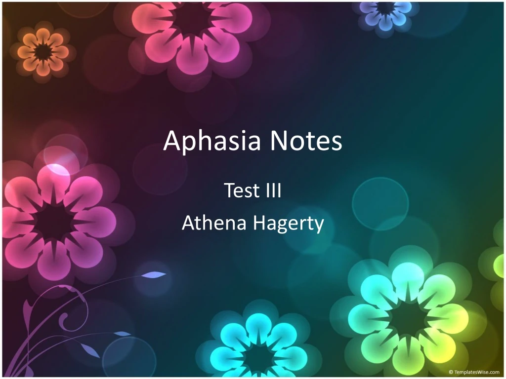 aphasia notes n.