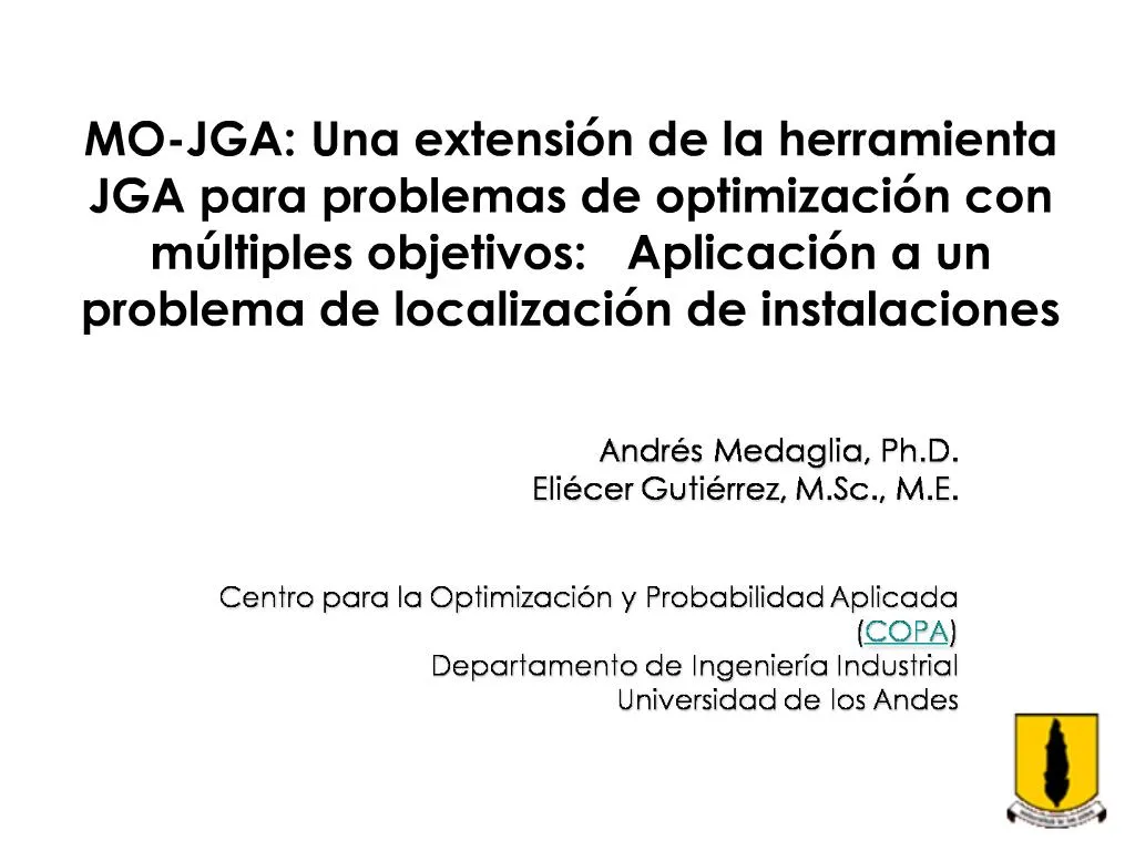 PPT - MO-JGA: Una Extensi N De La Herramienta JGA Para Problemas De ...