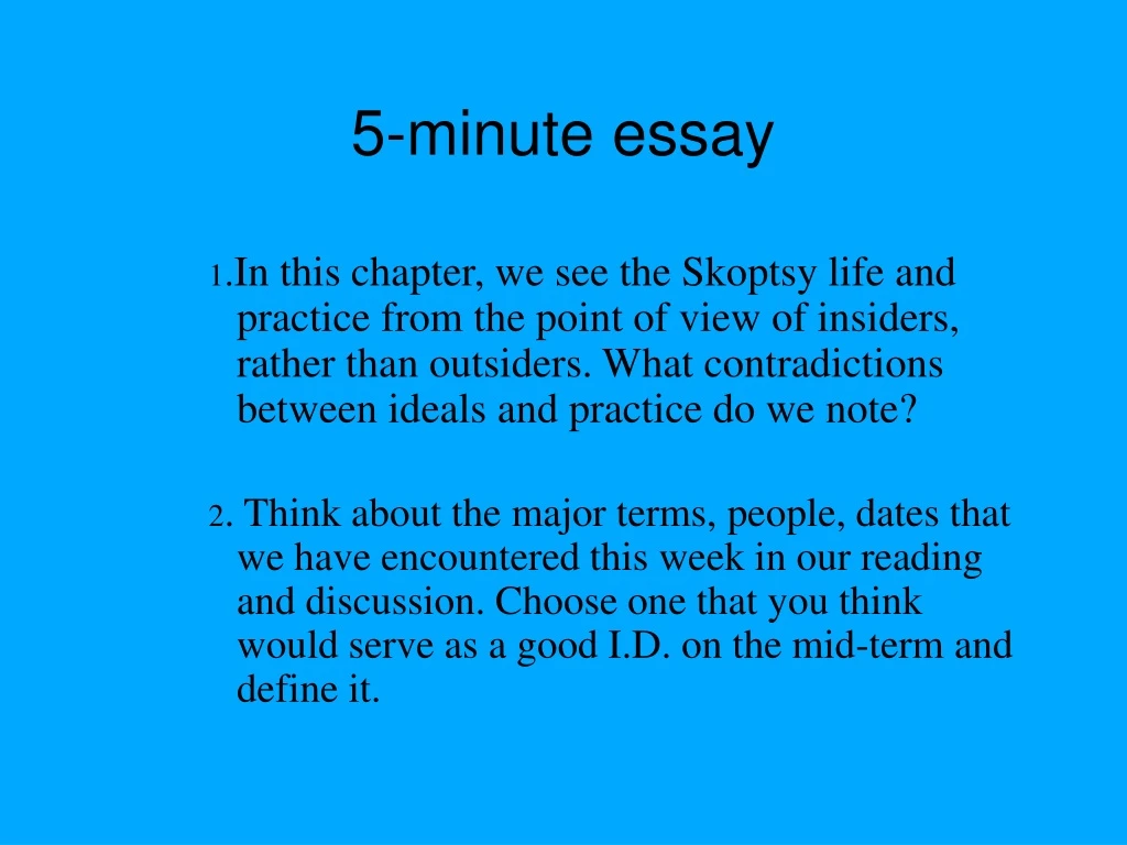 how to write an essay in five minutes