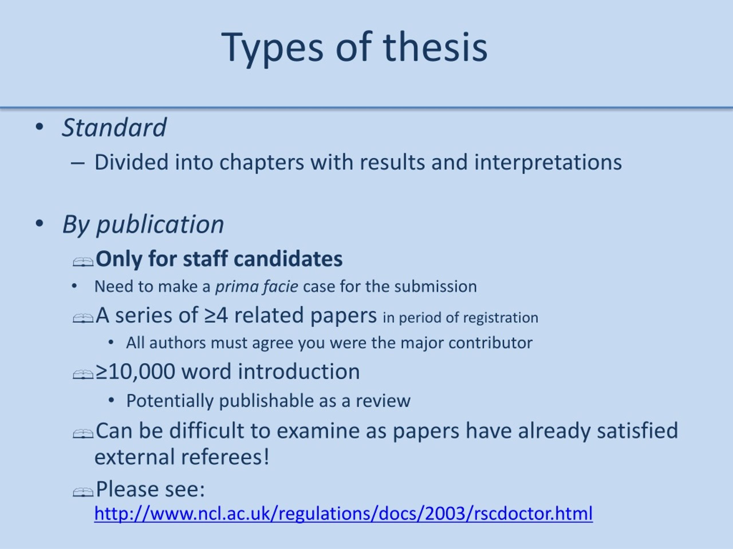 types of thesis presentation