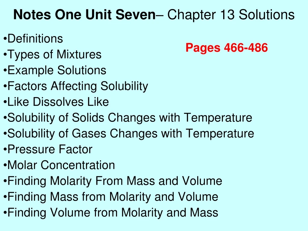 notes one unit seven chapter 13 solutions n.