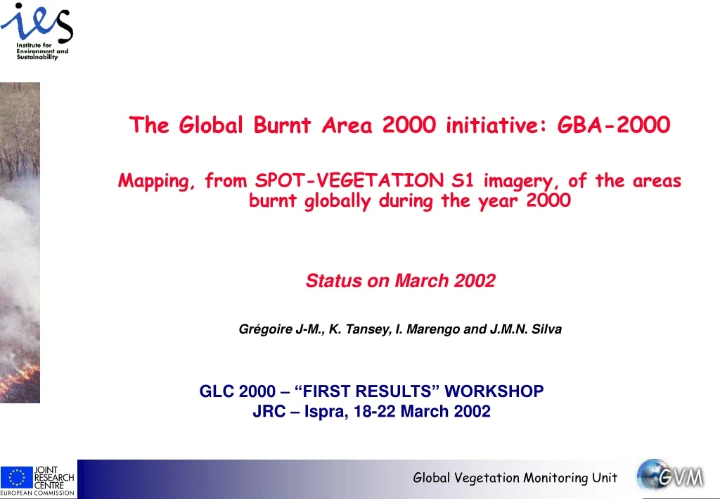 the global burnt area 2000 initiative gba 2000 n.