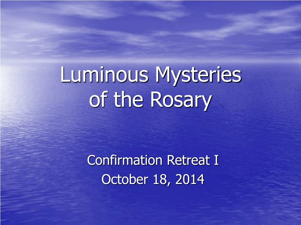 rosary for life luminous mysteries