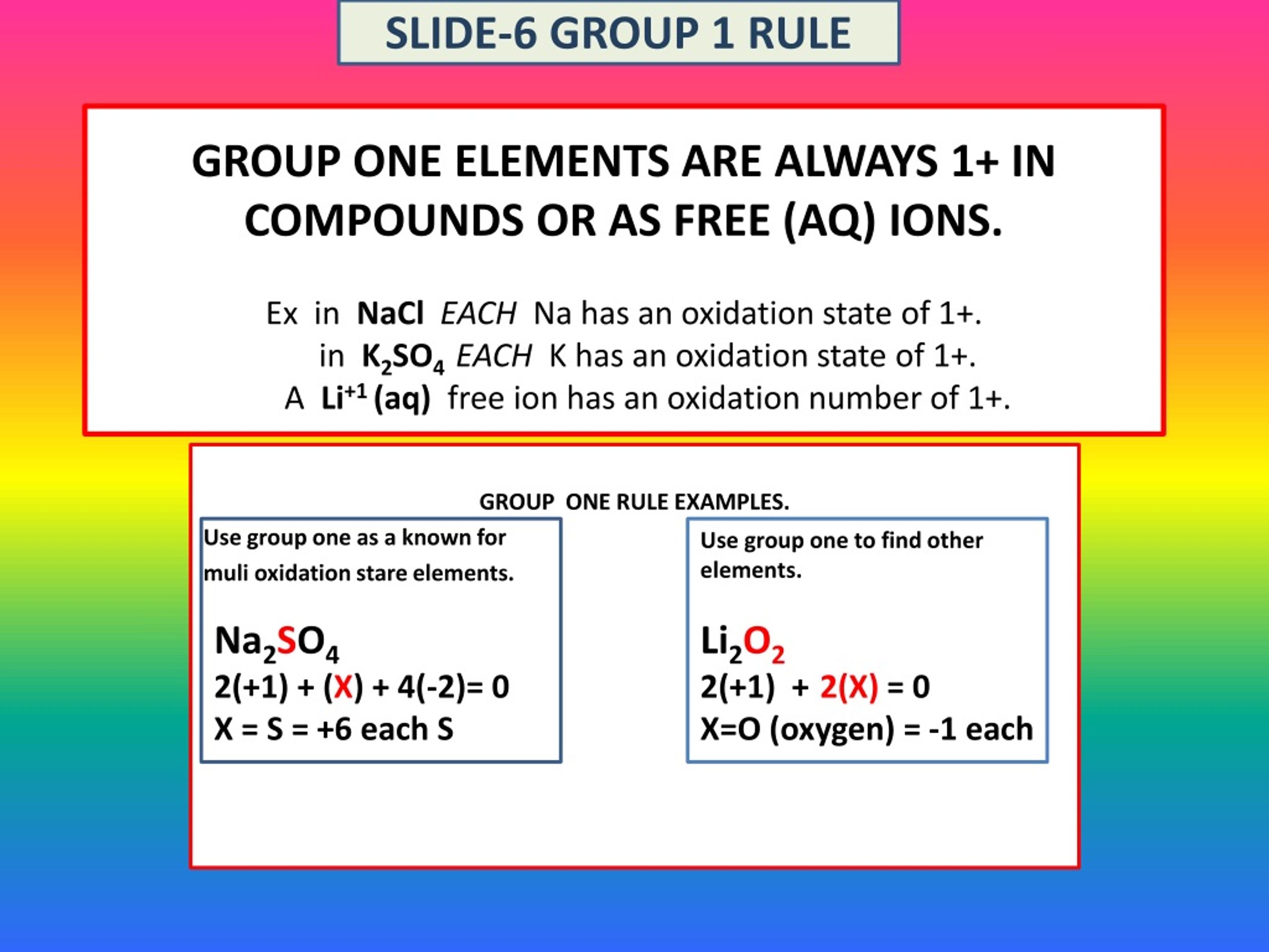 oxidation number assignment rules