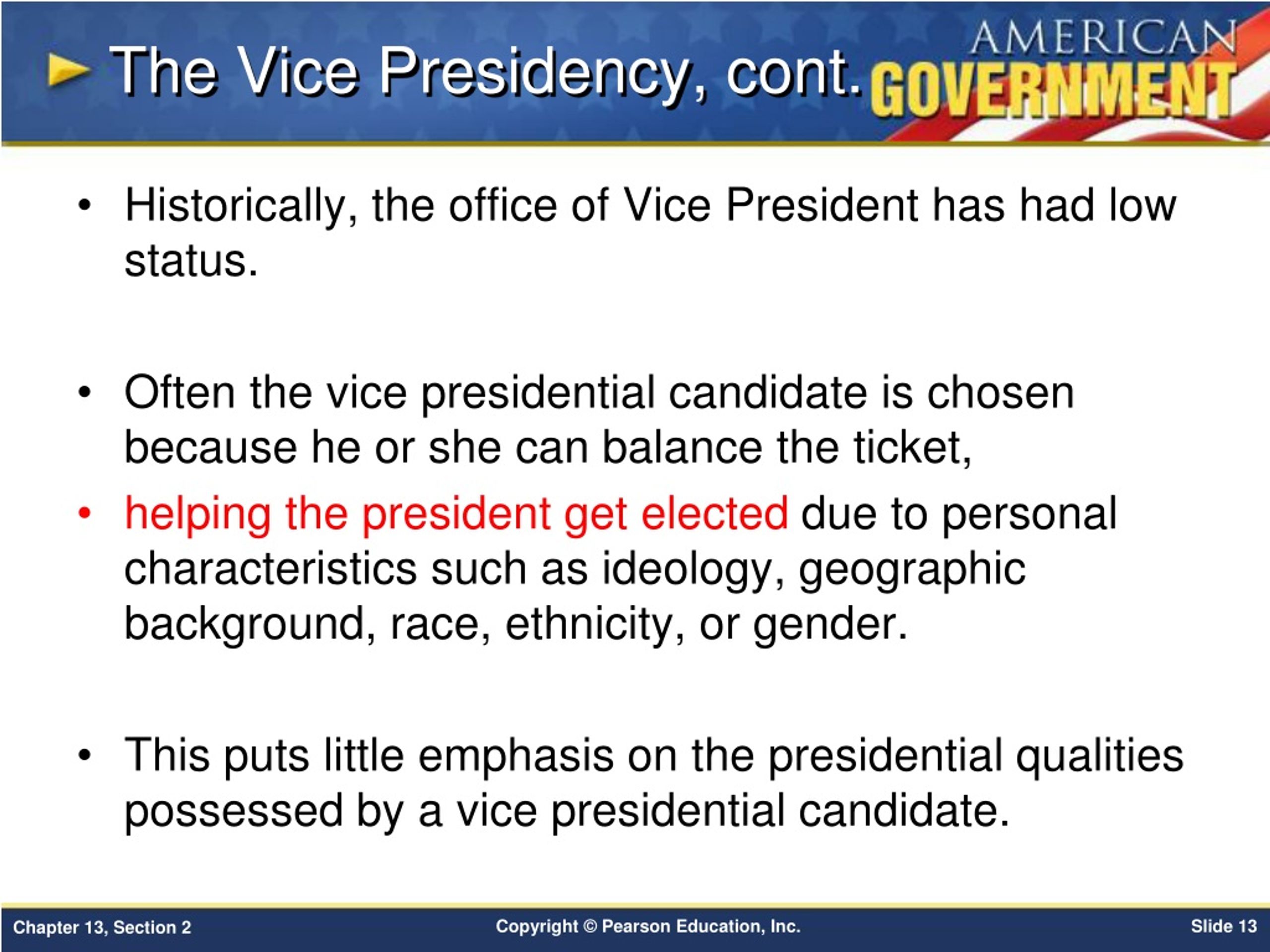 PPT - Chapter 13: The Presidency Section 2 PowerPoint Presentation 