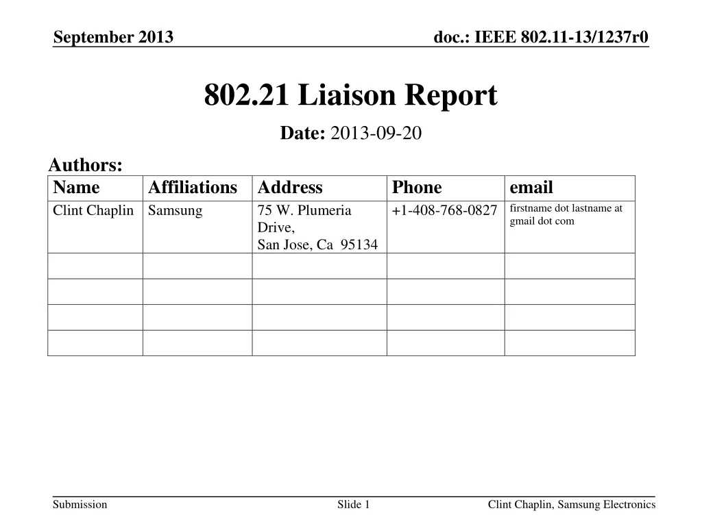 802 21 liaison report n.