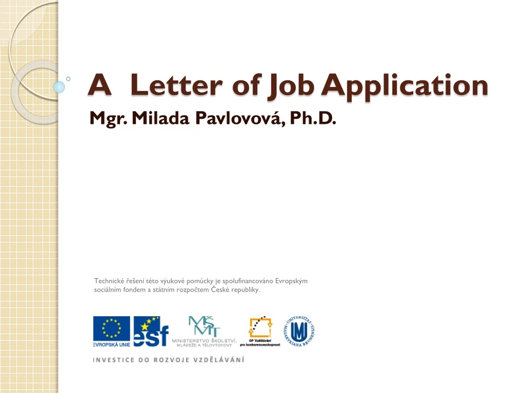 job application letter powerpoint presentation