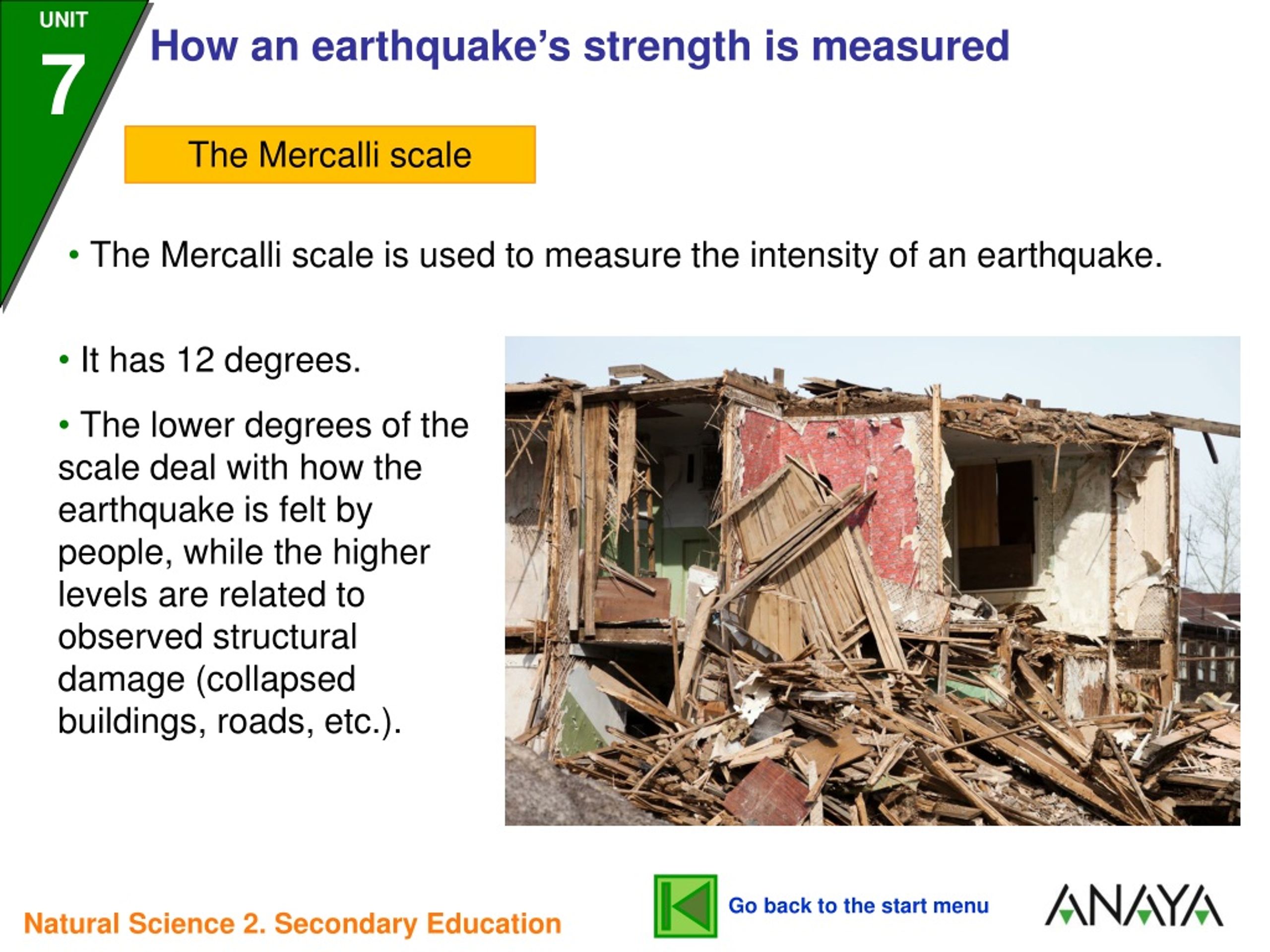 Mercalli Scale Chart