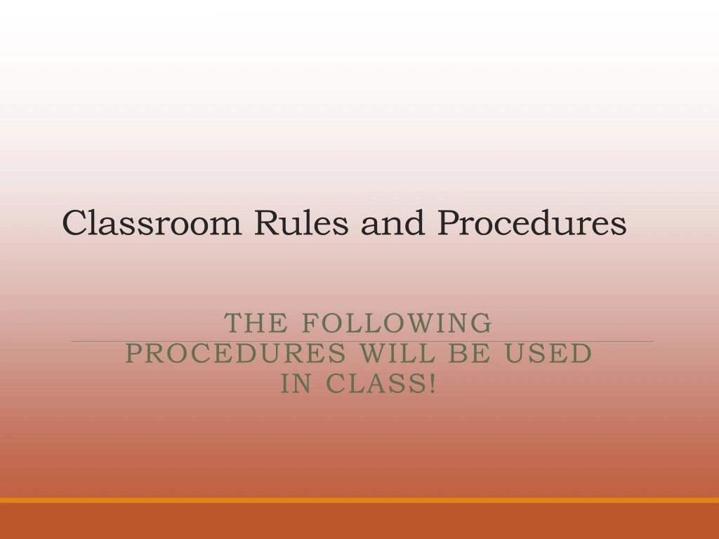 PPT - Classroom Rules and Procedures PowerPoint Presentation, free ...