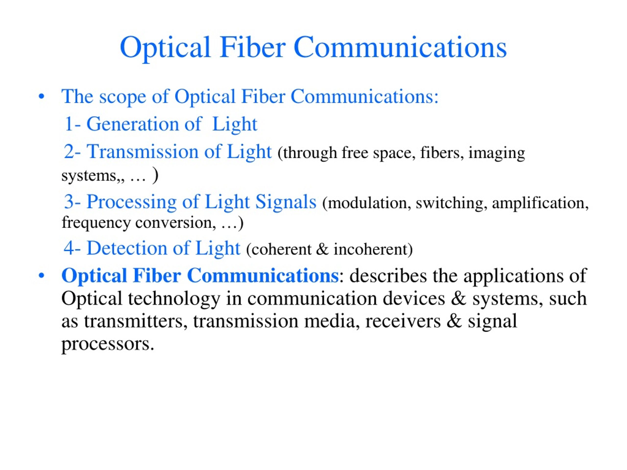 research papers on optical fiber communication