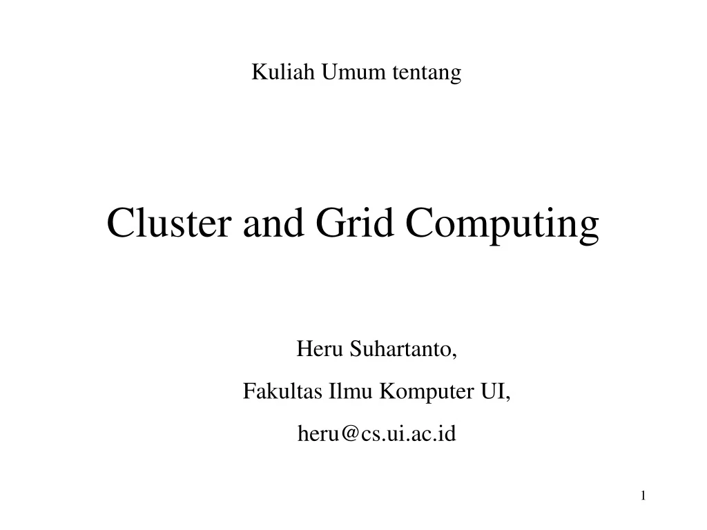 PPT - Cluster and Grid Computing PowerPoint Presentation, free download ...