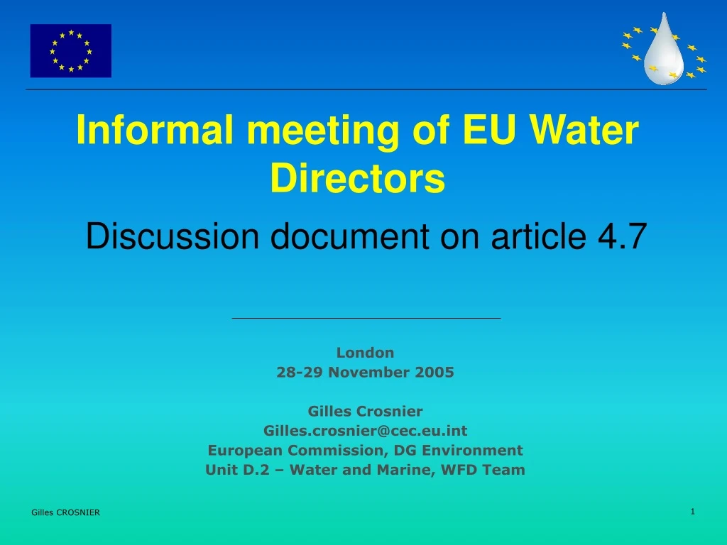 informal meeting of eu water directors n.