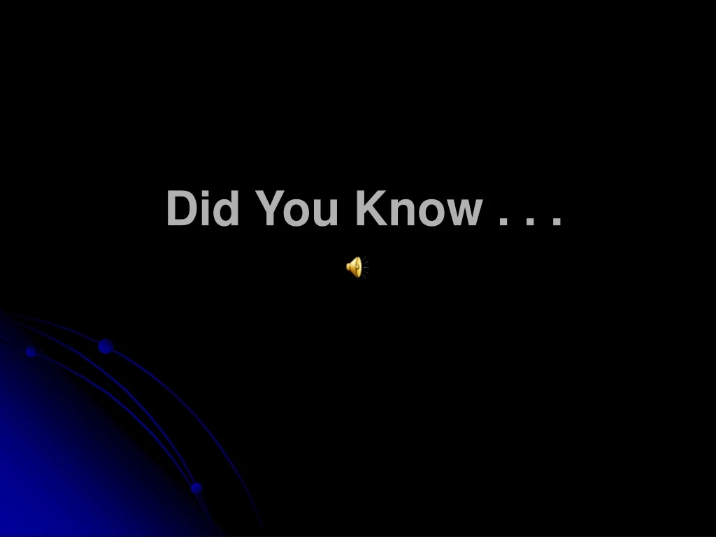 PPT - Did You Know . . . PowerPoint Presentation, free download - ID ...