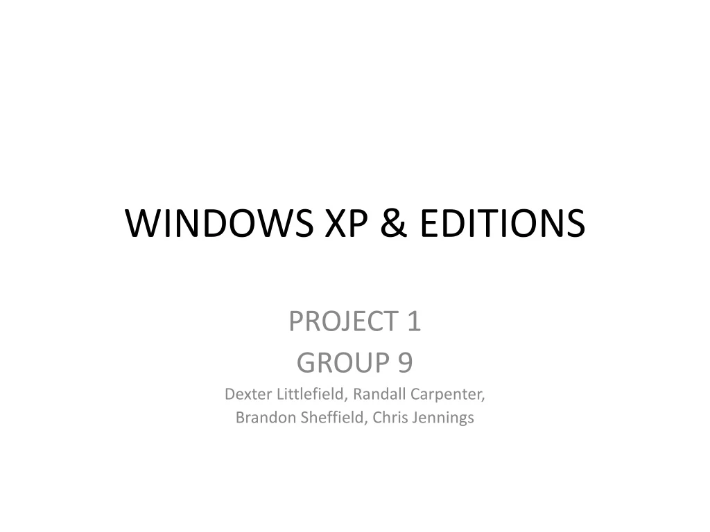 windows xp editions n.