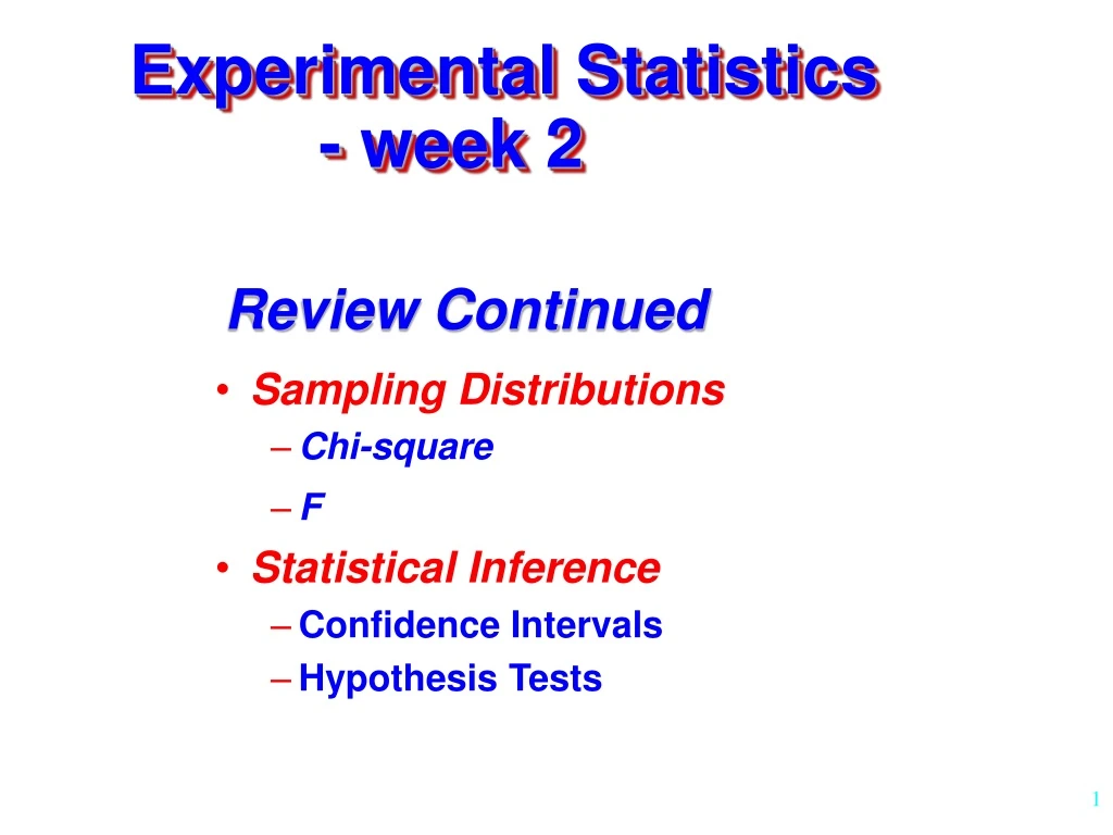 the experimental statistics