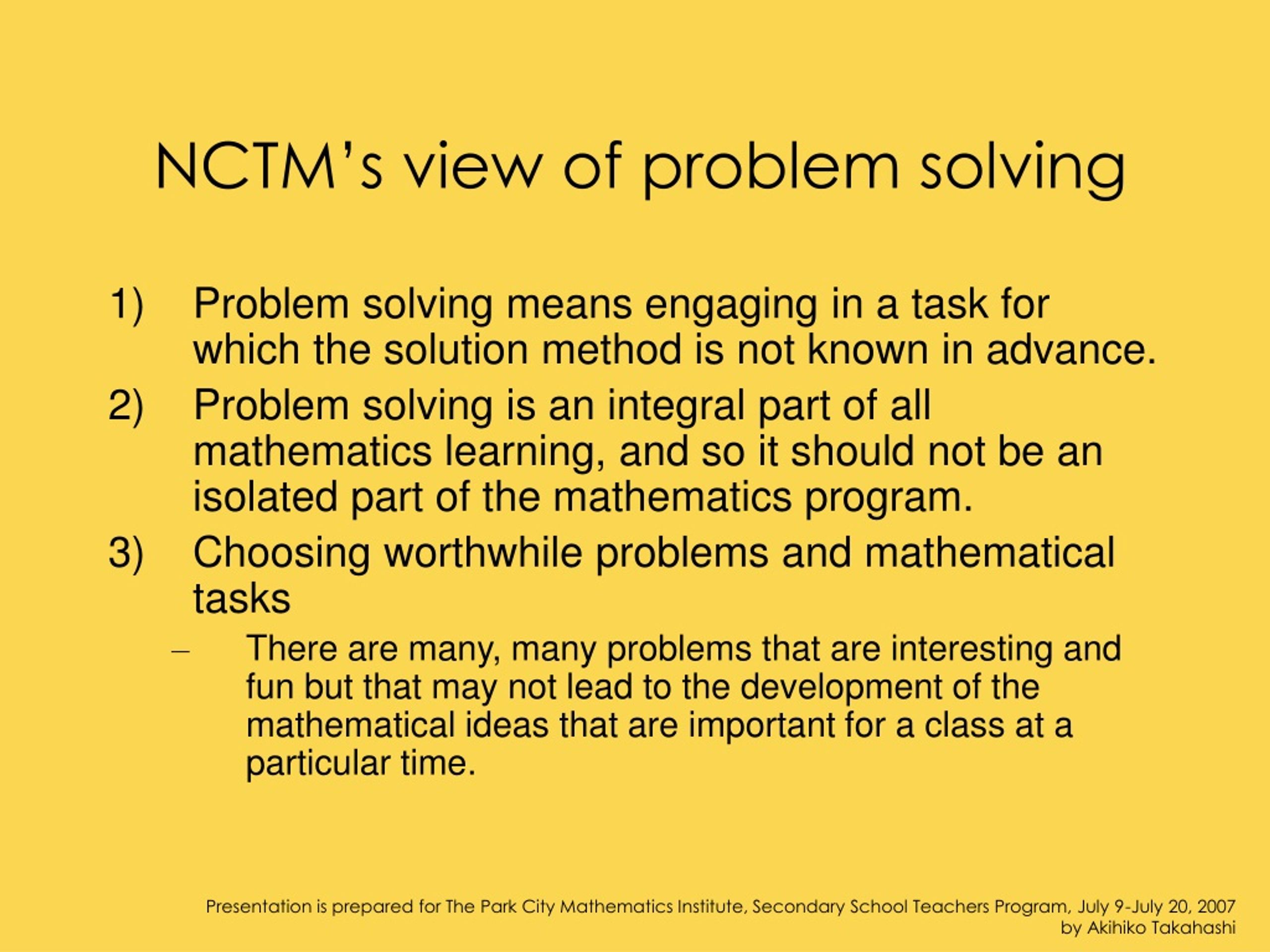 nctm teaching problem solving