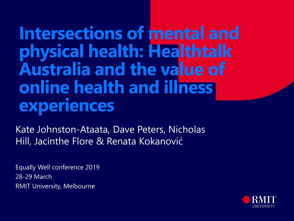intersections of mental and physical health n.