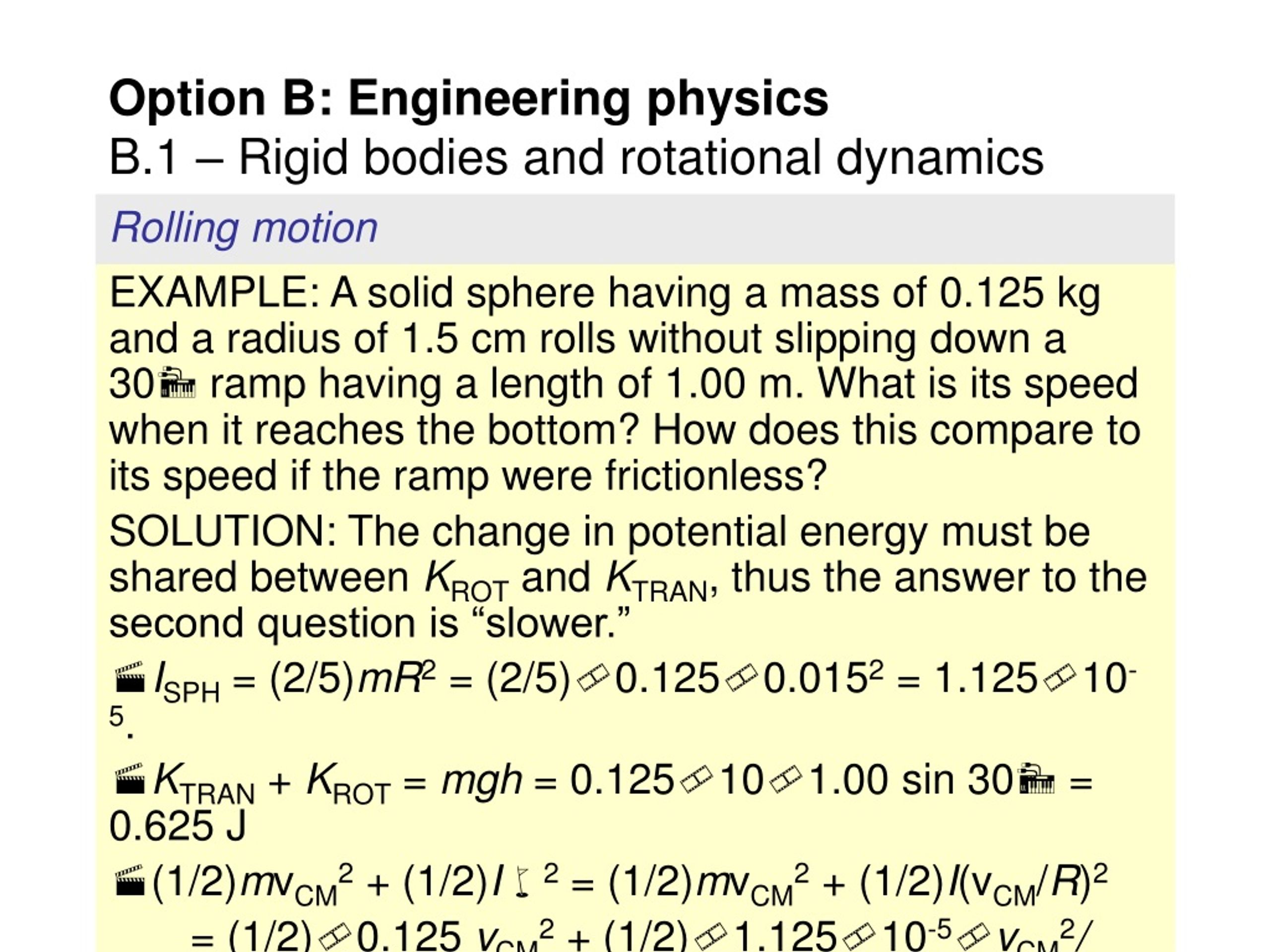 PPT - Option B: Engineering Physics B.1 – Rigid Bodies And Rotational ...