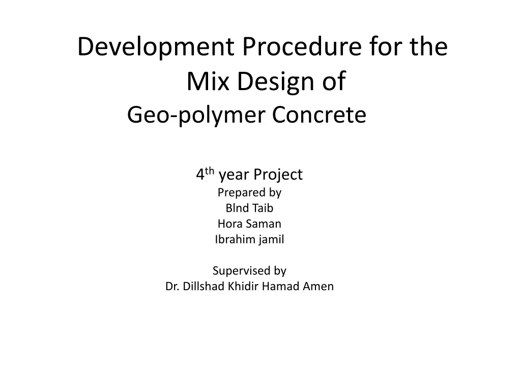 development procedure for the mix design of n.