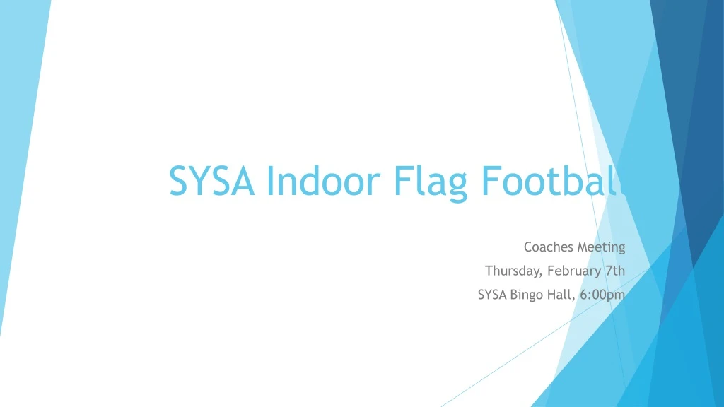 sysa indoor flag football n.