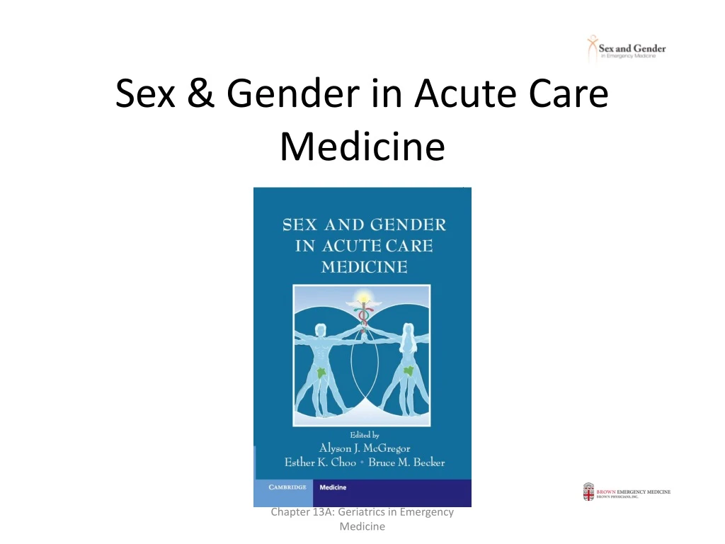 sex gender in acute care medicine n.