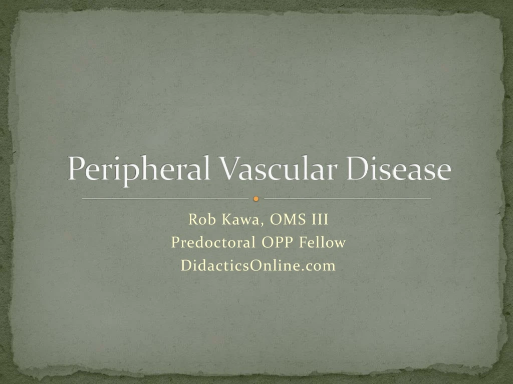 peripheral vascular disease n.