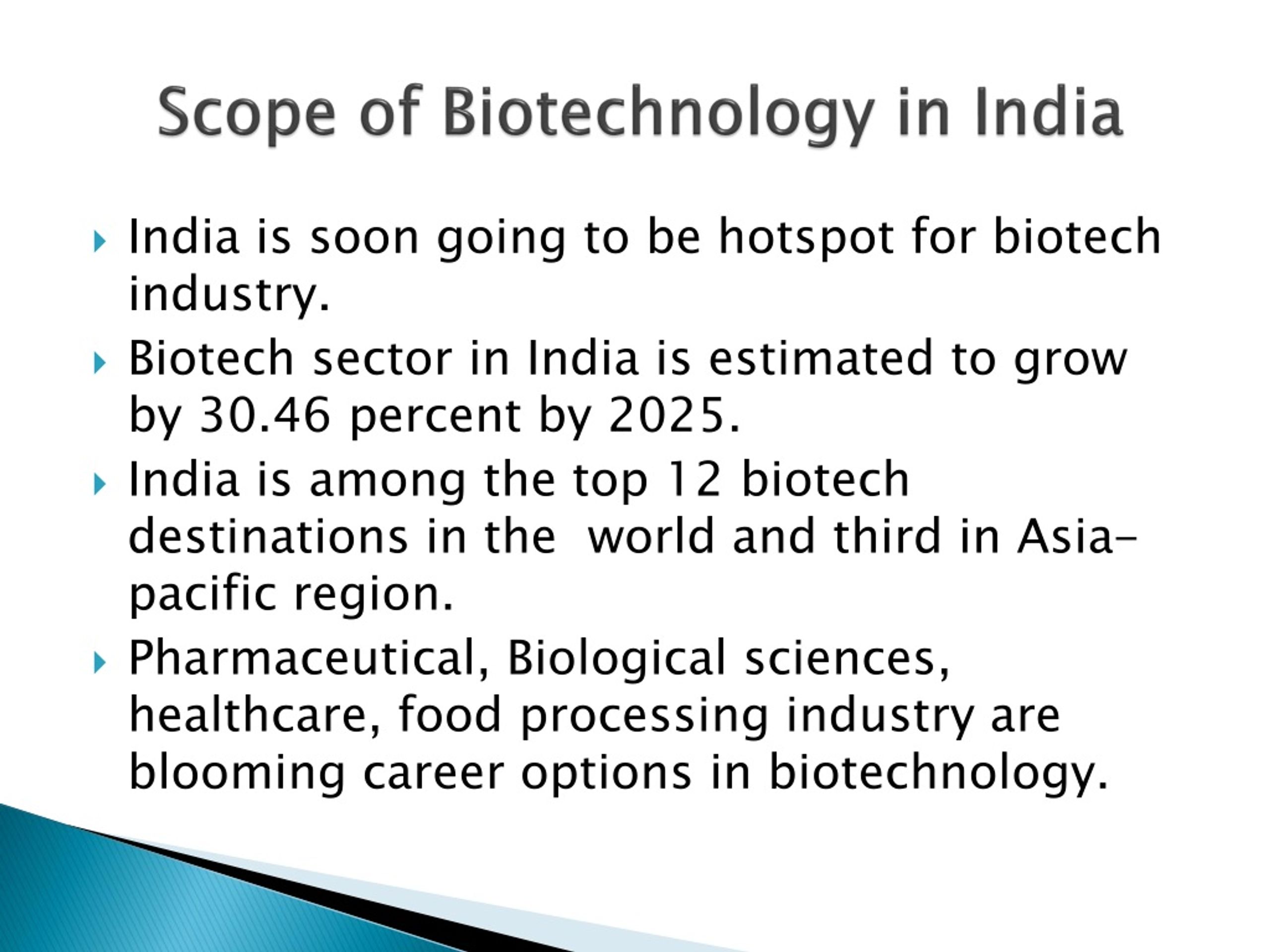 scope of phd biotechnology in india