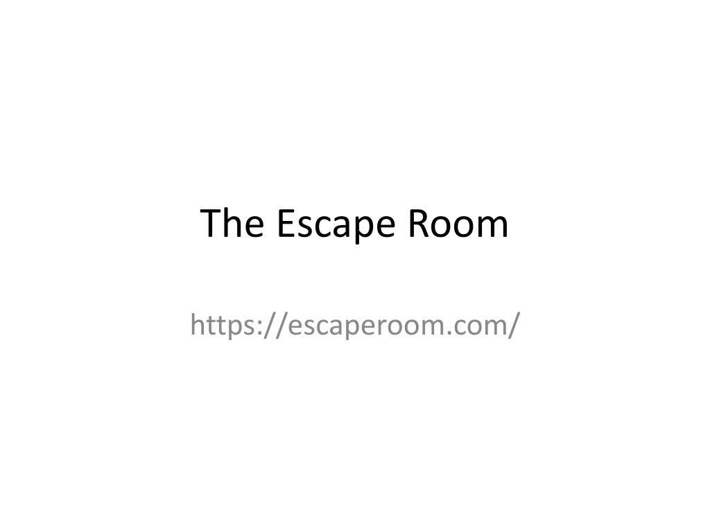 the escape room n.
