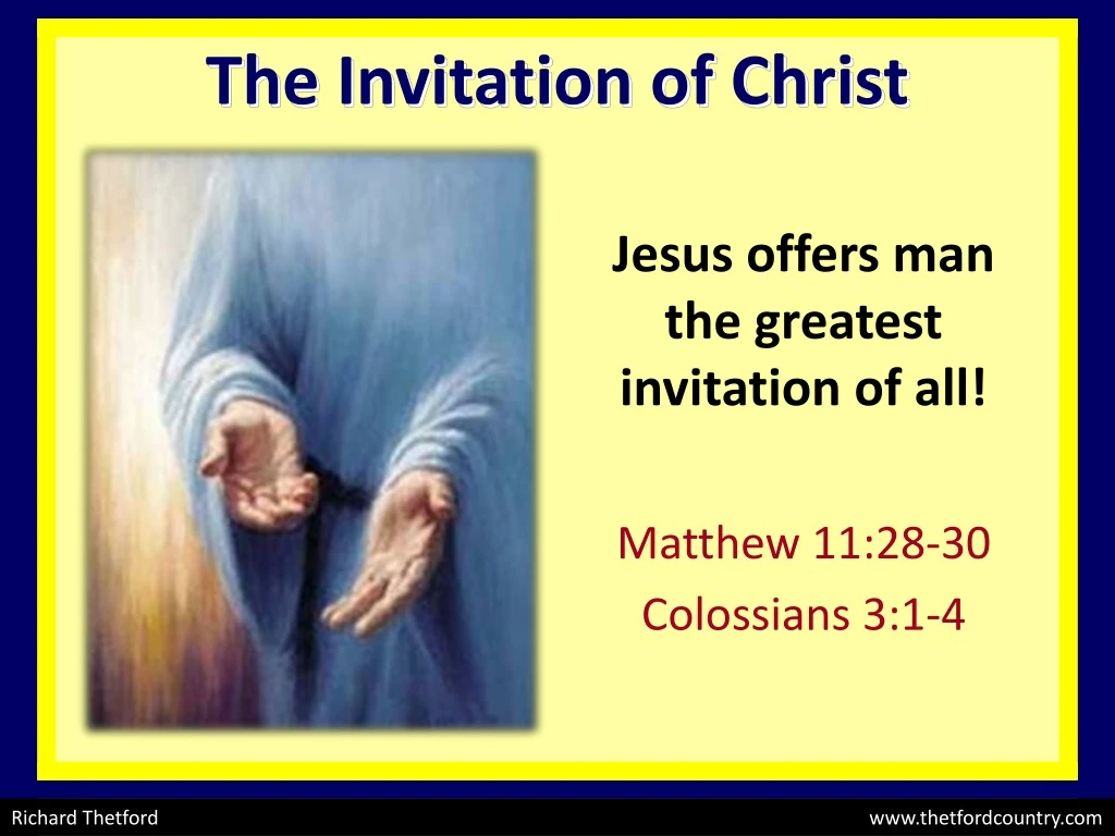 PPT - The Invitation Of Christ PowerPoint Presentation, Free Download ...