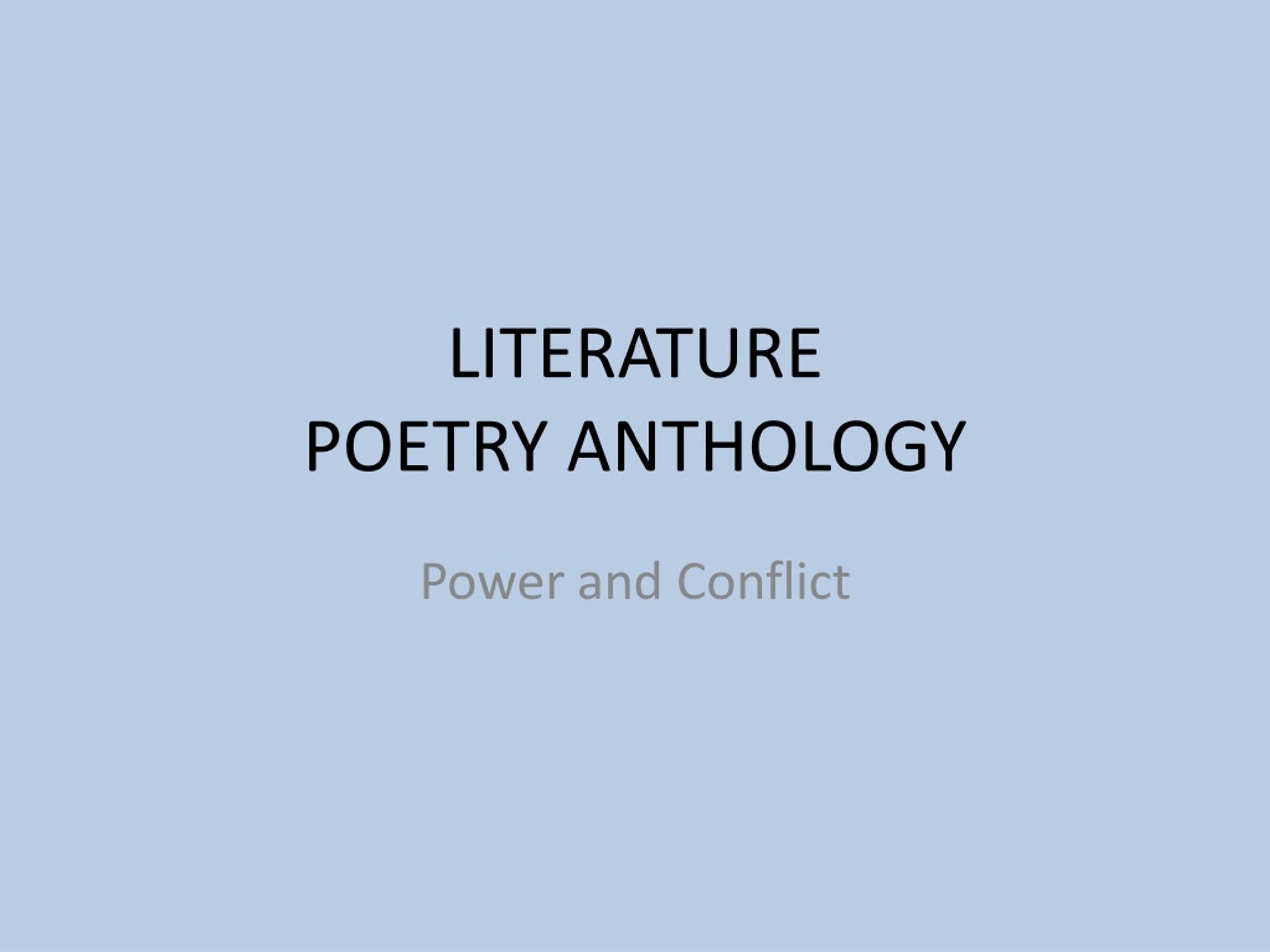 PPT - LITERATURE POETRY ANTHOLOGY PowerPoint Presentation, free ...